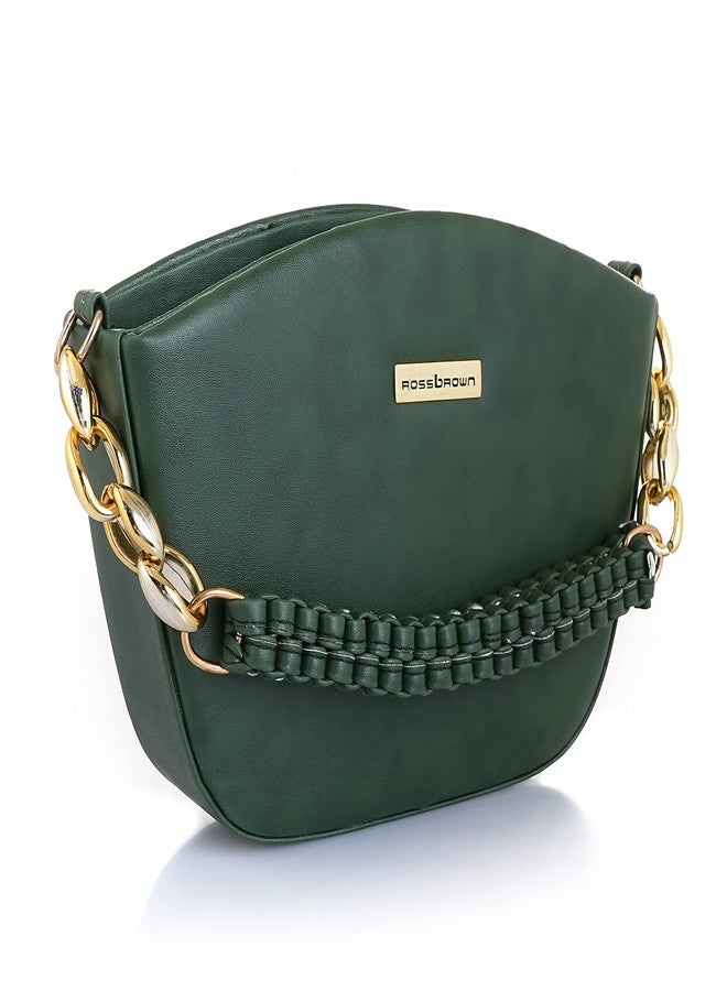 Ross Brown Modish Sling Bag for Women/Girls (Green) - Image 2